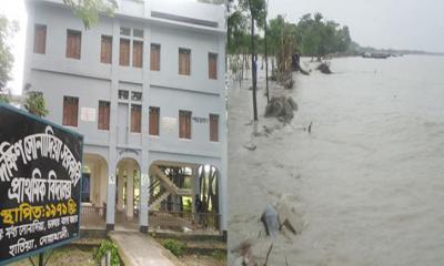 বেড়িবাঁধ ভেঙ্গে ৫ ফুট পানিতে প্লাবিত হাতিয়া: তালাবদ্ধ আশ্রয়কেন্দ্র