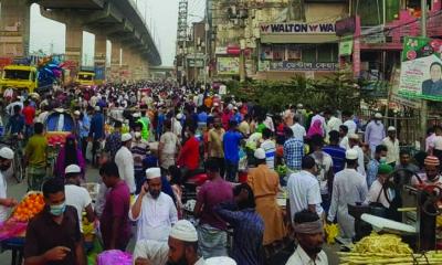 হাট বাজারে ভিড়ঃ বালাই নেই স্বাস্থ্যবিধির