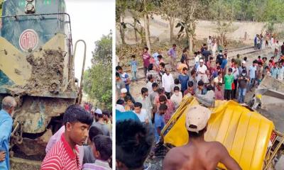 রাজবাড়ীতে ট্রেন ও ইটভাটার ট্রাক সংঘর্ষে নিহত ২