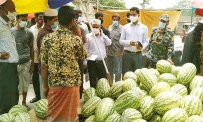 ময়মনসিংহে তরমুজ ব্যবসায়ীদের জরিমানা                                        