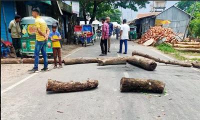 কোম্পানীগঞ্জে দ্বিতীয় দিনের অবরোধ চলছে